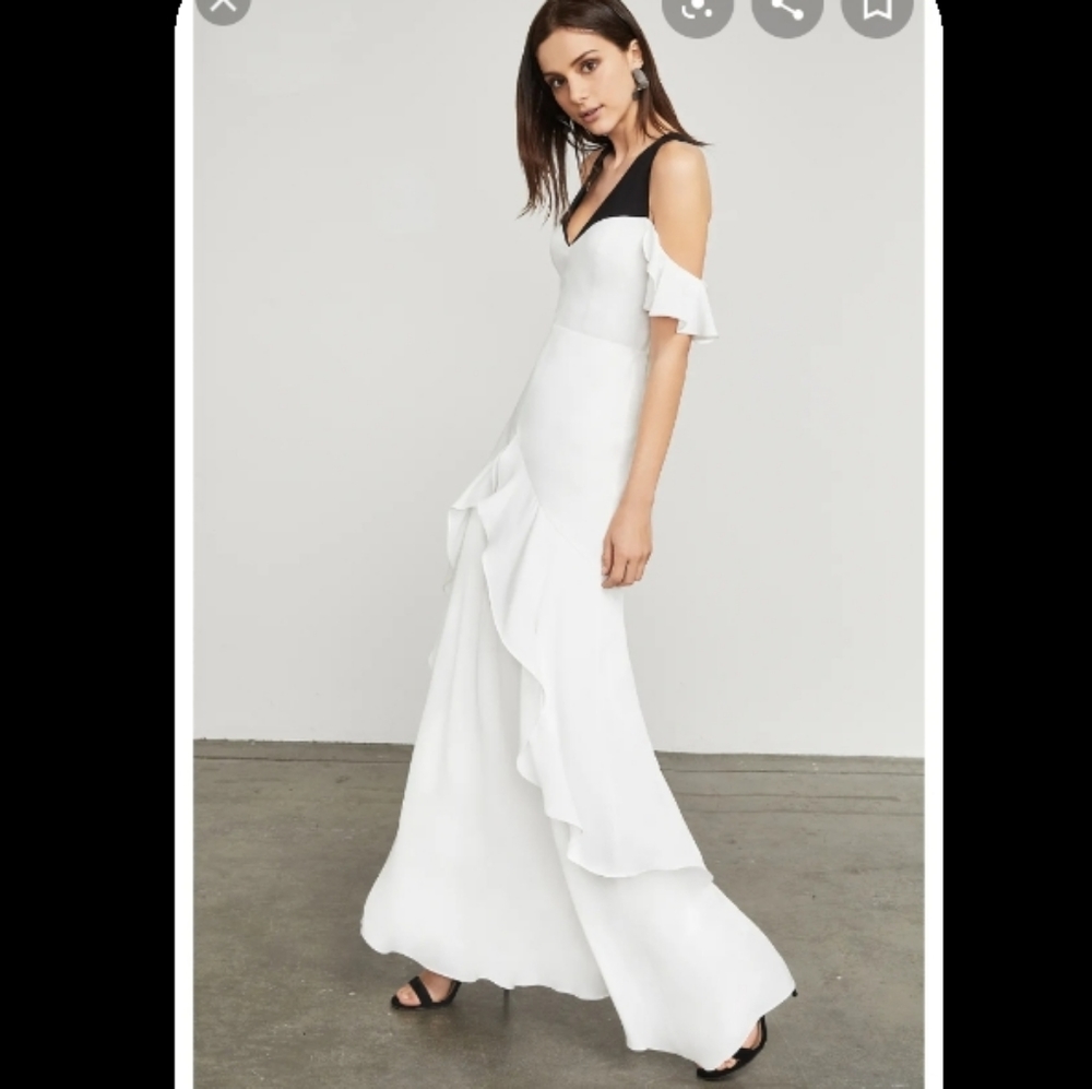 BCBGMAXAZARIA GOWN Maxi Dress White Black
